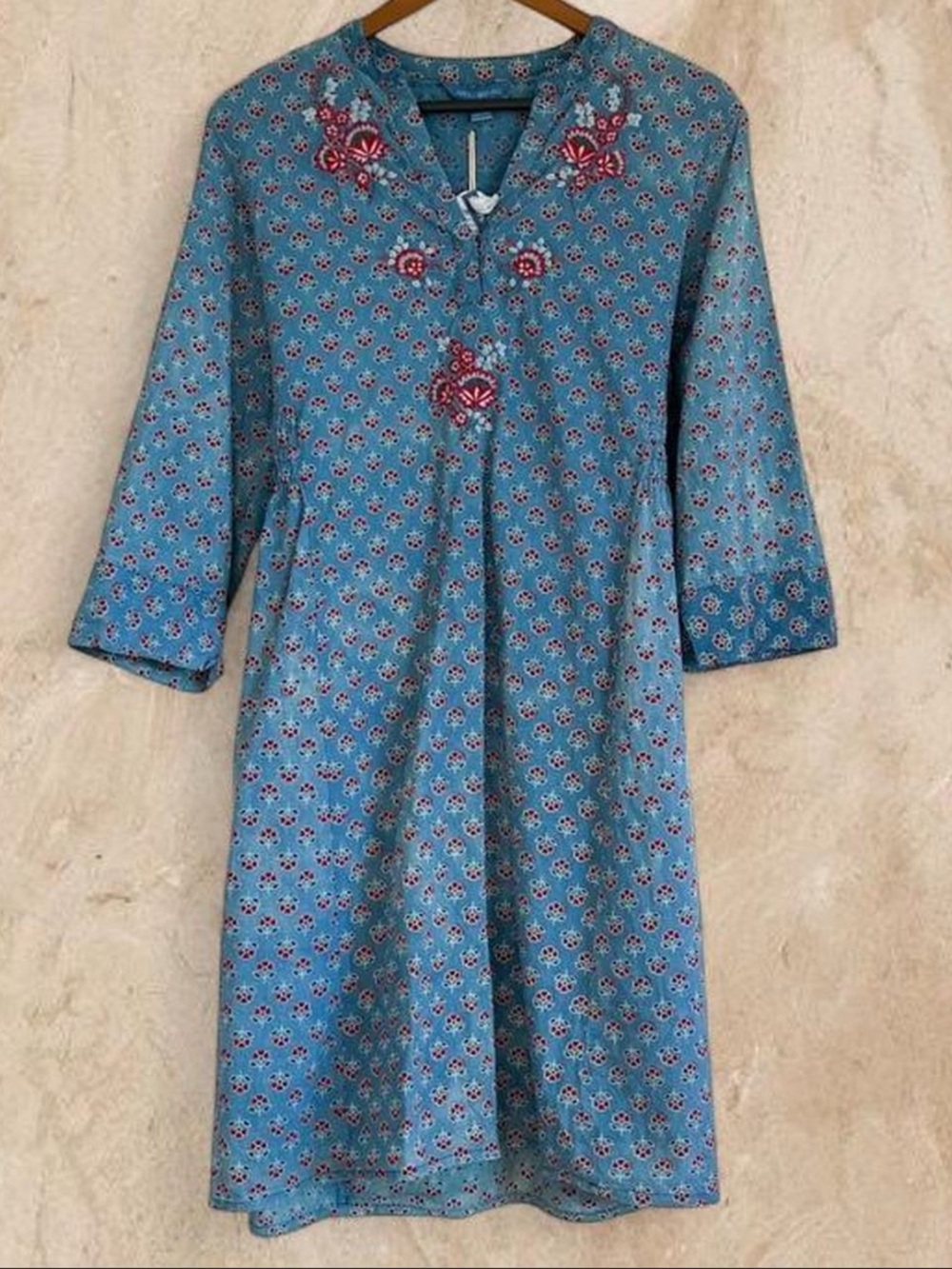 April Cornell Ancient Palace Tunic Dress Sunwashed Indigo